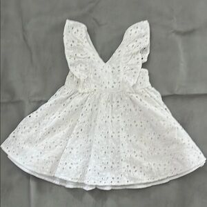 Tartine et Chocolat White Eyelet Dress with Ruffle Sleeves